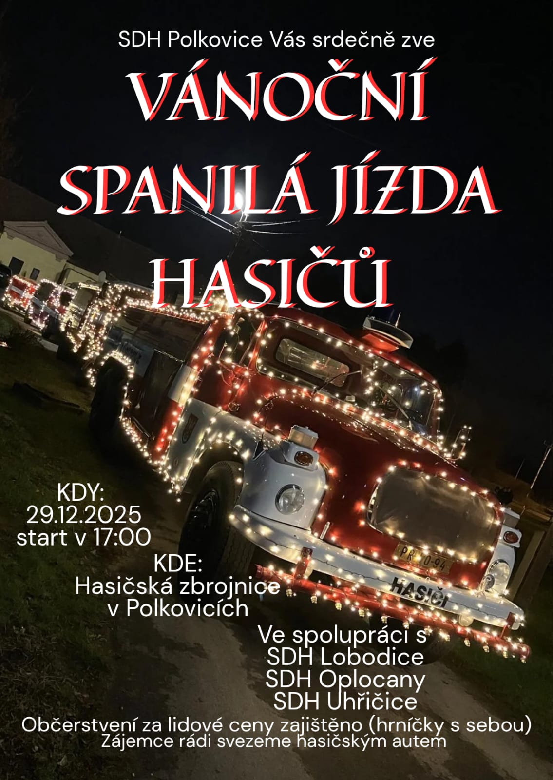 Vánoční spanilá jízda hasičů