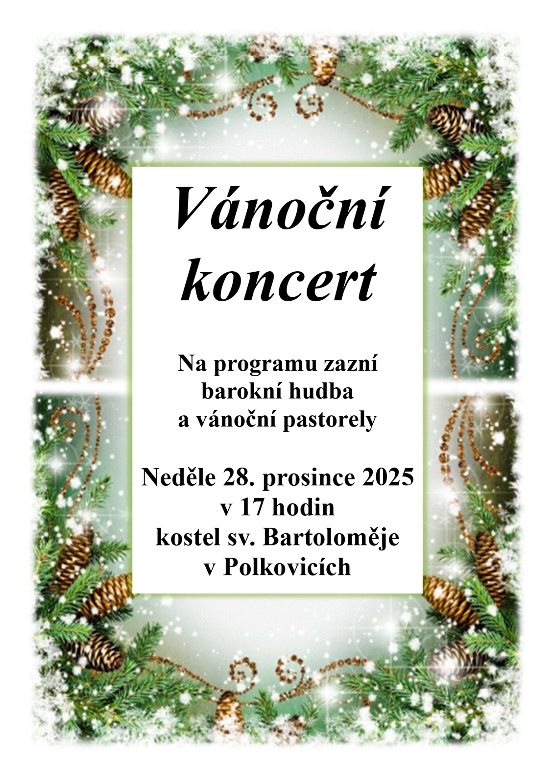 Vánoční koncert v kostele sv. Bartoloměje v Polkovicích